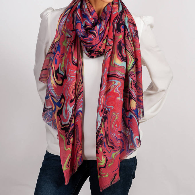 PRE ORDER: The Kaleidoscope Quartet - Pink Drift Cashmere and Silk Wrap