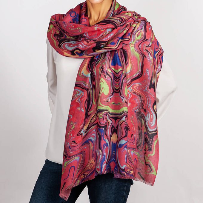 PRE ORDER: The Kaleidoscope Quartet - Pink Drift Cashmere and Silk Wrap