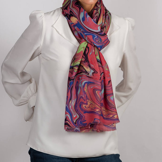 PRE ORDER: The Kaleidoscope Quartet - Pink Drift Cashmere and Silk Wrap