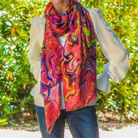 PRE ORDER: The Kaleidoscope Quartet - Pink Drift Cashmere and Silk Wrap