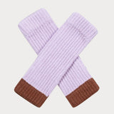 Ladies Lilac and Chestnut Wrist Warmers