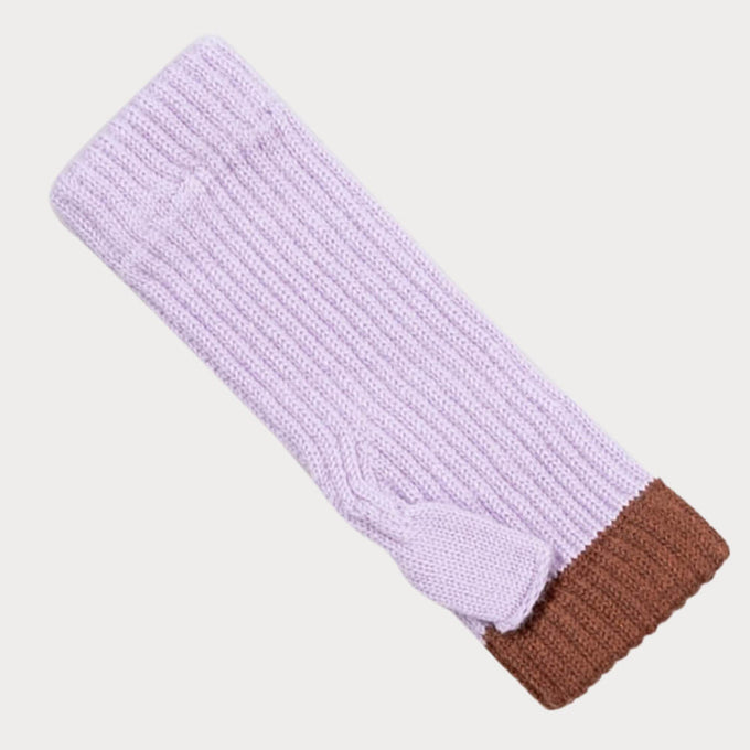 Ladies Lilac and Chestnut Wrist Warmers