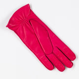 Ladies Fuchsia Hand Stitched Cashmere Lined Leather Gloves