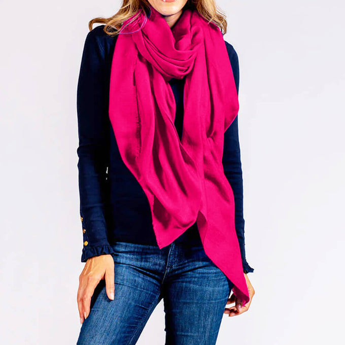 Magenta Pink Handwoven Cashmere Shawl