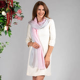 Pink and Pearl Shaded Cashmere and Silk Wrap