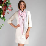 Pink and Pearl Shaded Cashmere and Silk Wrap