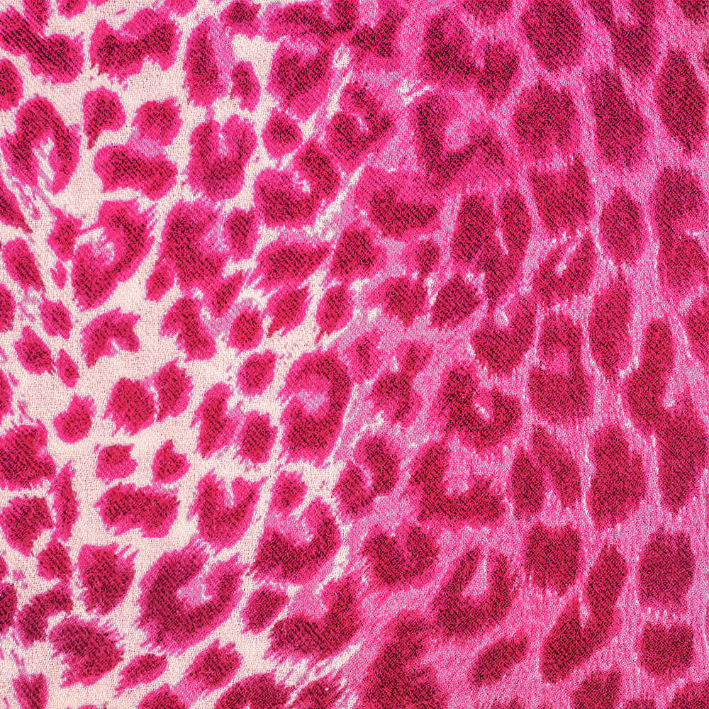 Pink Leopard Print Cashmere and Silk Scarf – Black.co.uk