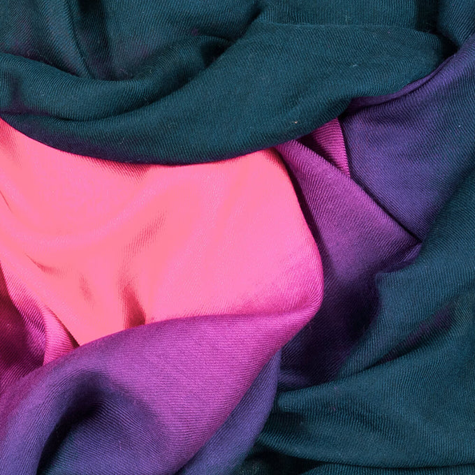 Navy to Cerise  Cashmere and Silk Wrap