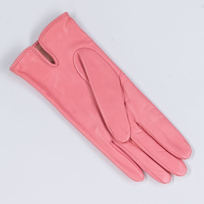 Pink Whisper Silk Lined Italian Leather Gloves
