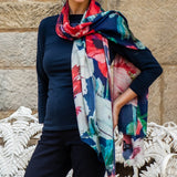 The Liberty Print Floral Quartet- Dancing Poppies Cashmere and Silk Wrap