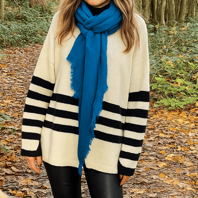 Prussian Blue Gossamer Cashmere Shawl