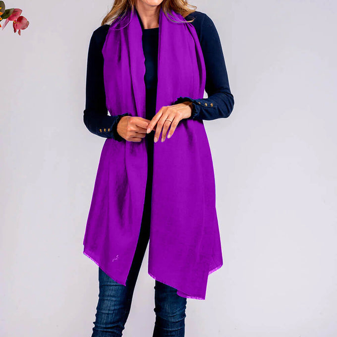 PRE ORDER: French Violet Handwoven Cashmere Shawl