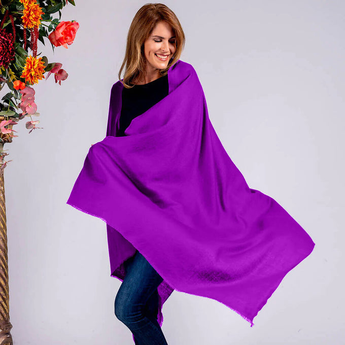 PRE ORDER: French Violet Handwoven Cashmere Shawl