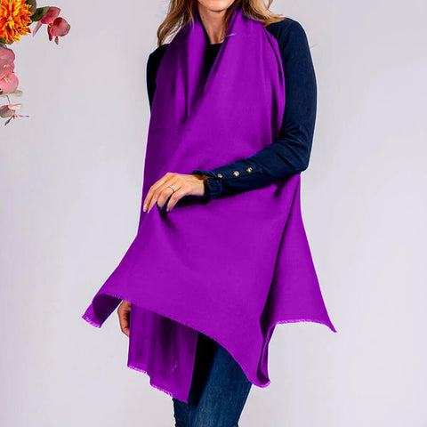 PRE ORDER: French Violet Handwoven Cashmere Shawl