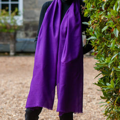 French Violet Cashmere and Silk Wrap