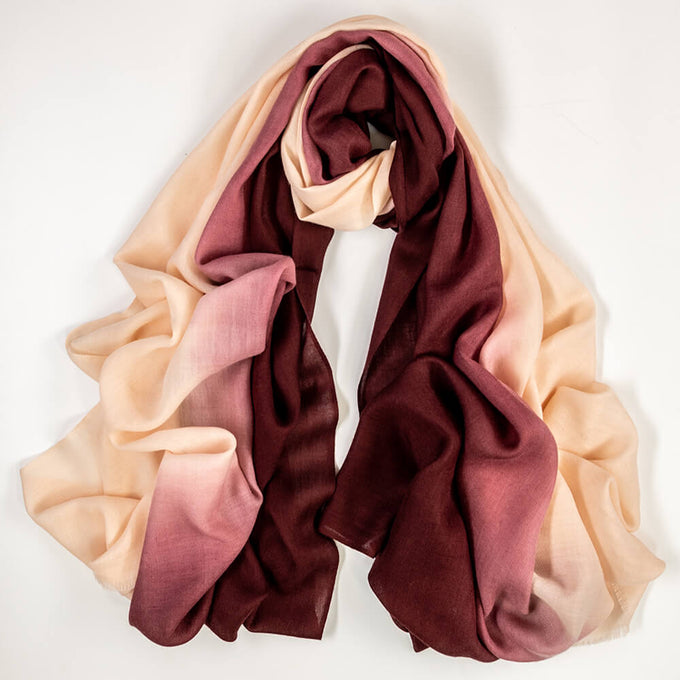 Aubergine Aura Shaded Cashmere and Silk Wrap