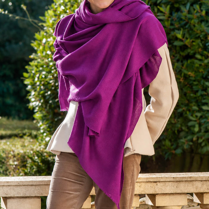 Amethyst Cashmere and Silk Oversize Wrap
