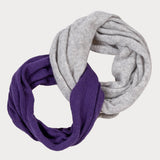 Indigo and Grey Knitted Cashmere Snood