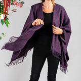 Deep Wisteria Merino Wool Cape