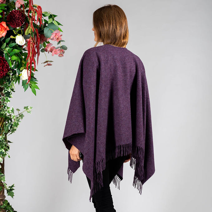 Deep Wisteria Merino Wool Cape