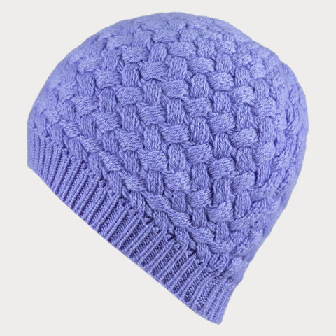 Wisteria Plaited Cashmere Beanie Hat