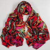 PRE ORDER: The Kaleidoscope Quartet - Red Reverie Cashmere and Silk Scarf