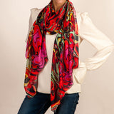 PRE ORDER: The Kaleidoscope Quartet - Red Reverie Cashmere and Silk Scarf