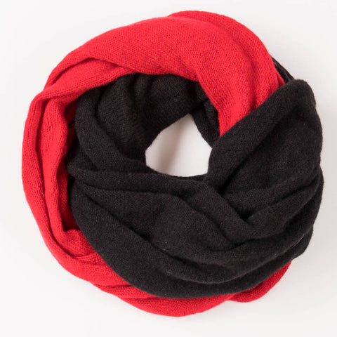 Red and Black Cashmere Snood