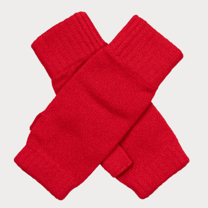 Ladies Ruby Red Cashmere Mittens