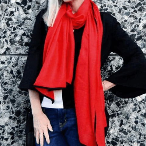 Chilli Red Cashmere and Silk Wrap
