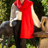 Ferrari Red Gossamer Cashmere Shawl