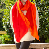 Fire Cracker Shaded Cashmere and Silk Wrap