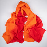 Fire Cracker Shaded Cashmere and Silk Wrap