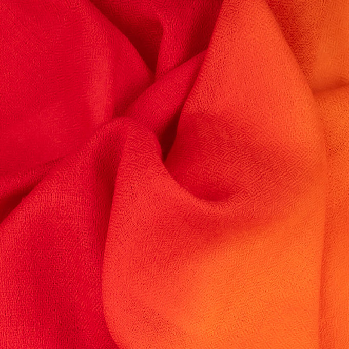Fire Cracker Shaded Cashmere and Silk Wrap
