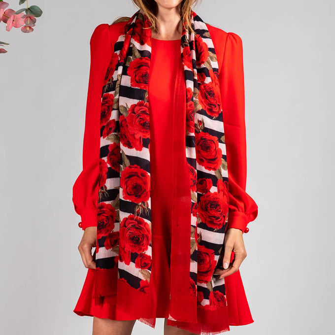 The ‘Unexpected’ Trilogy - Red Rose Cashmere and Silk Wrap