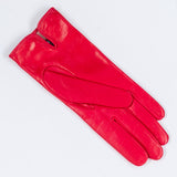 Rose Red Silk Lined Italian Leather Gloves