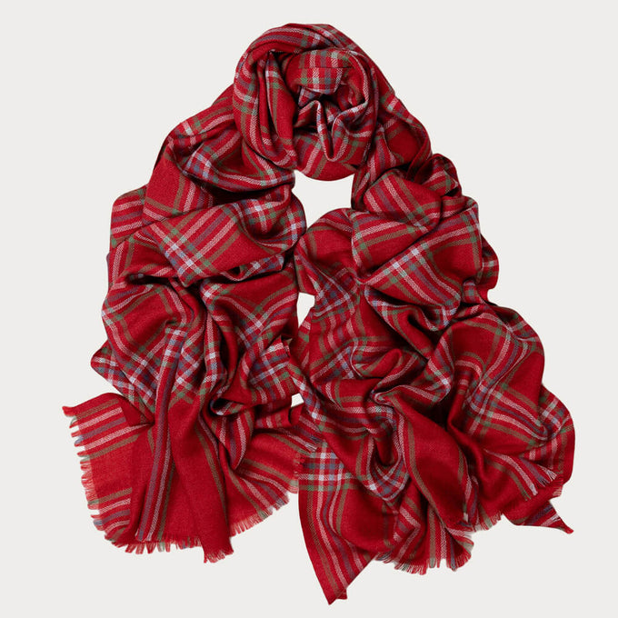 Redbridge Check Silk and Wool Scarf