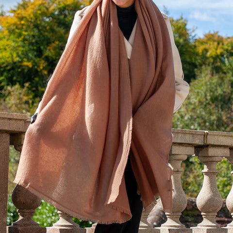 Rose Taupe Gossamer Cashmere Shawl