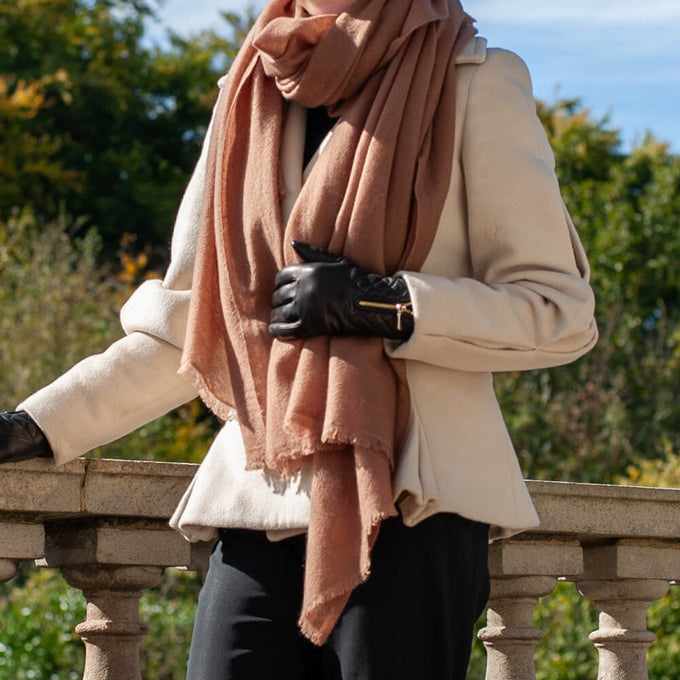 Rose Taupe Gossamer Cashmere Shawl