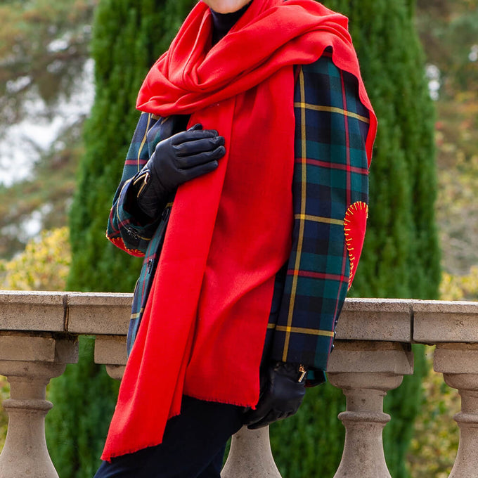 Ruby Red Cashmere and Silk Wrap