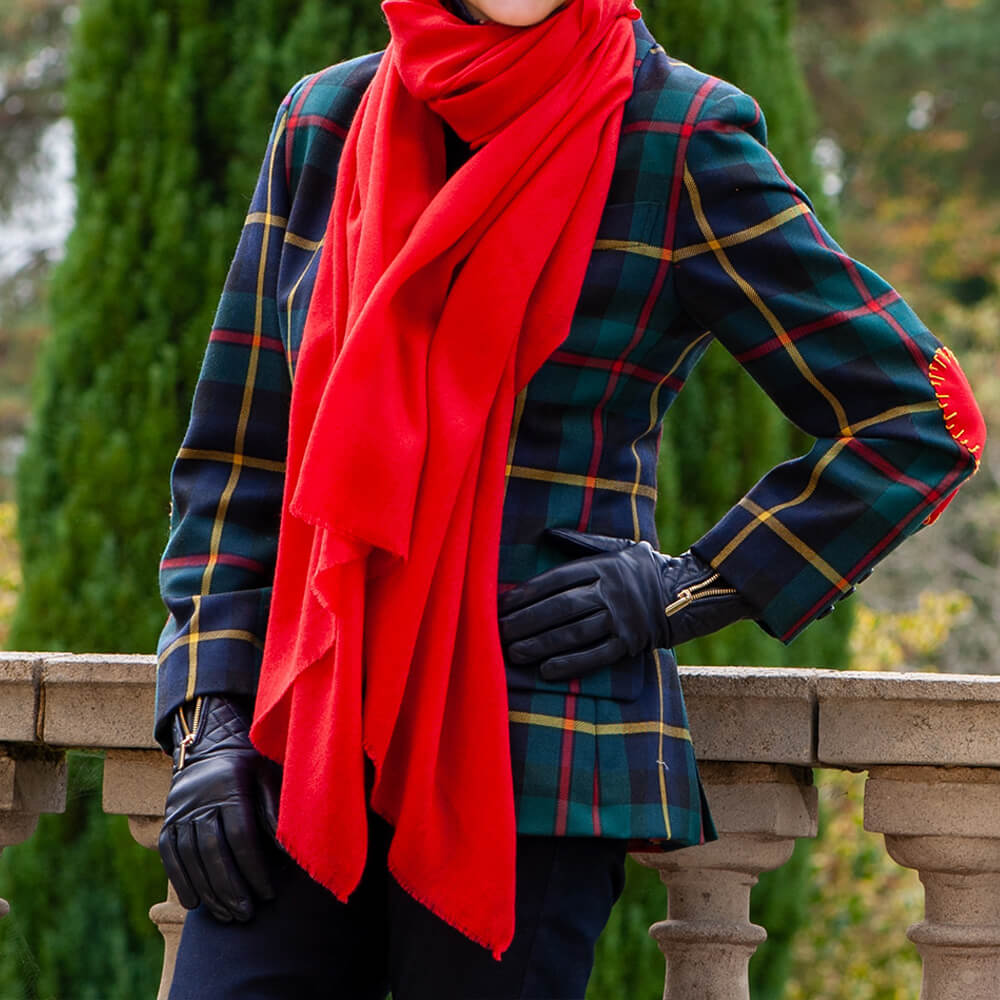 Ruby Red Cashmere and Silk Wrap