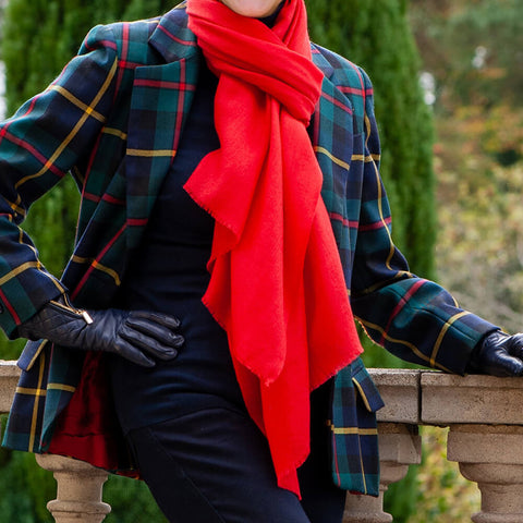 PRE ORDER: Ruby Red Cashmere and Silk Wrap