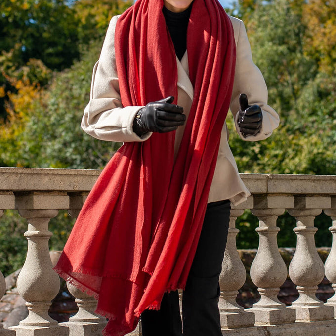 Sangria Gossamer Cashmere Shawl