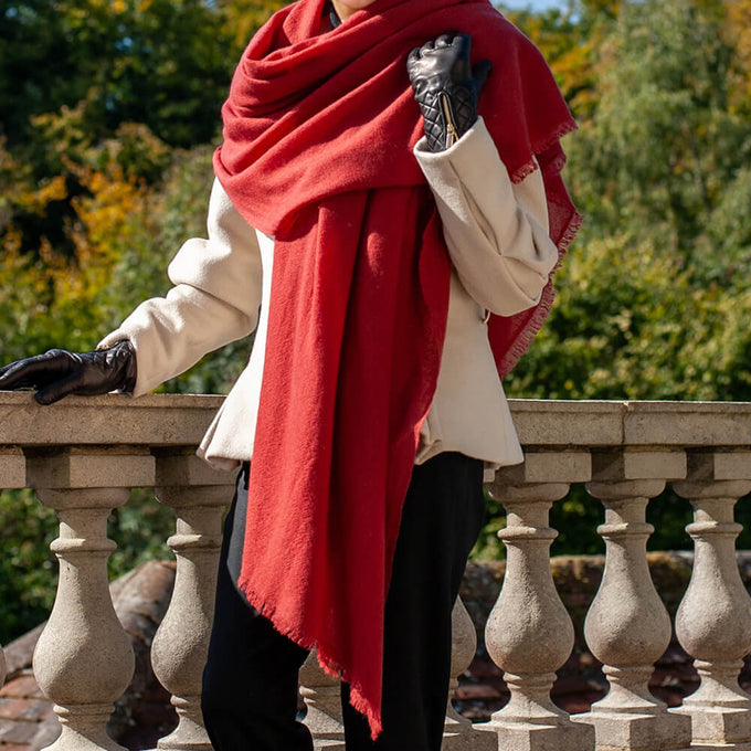 Sangria Gossamer Cashmere Shawl