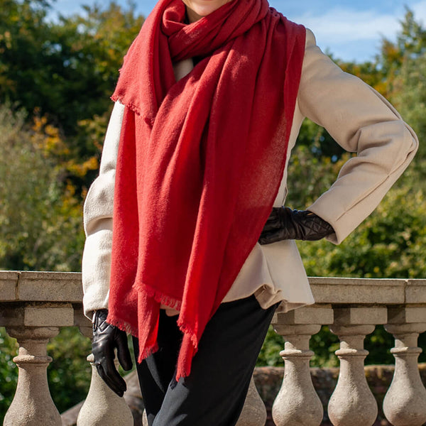 Sangria Gossamer Cashmere Shawl