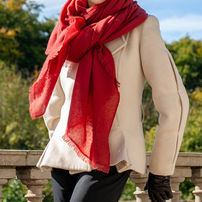 Sangria Gossamer Cashmere Shawl