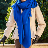 Sapphire Blue Cashmere and Silk Oversize Wrap