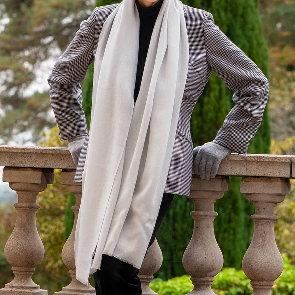 Diamond White Cashmere Silk Wrap