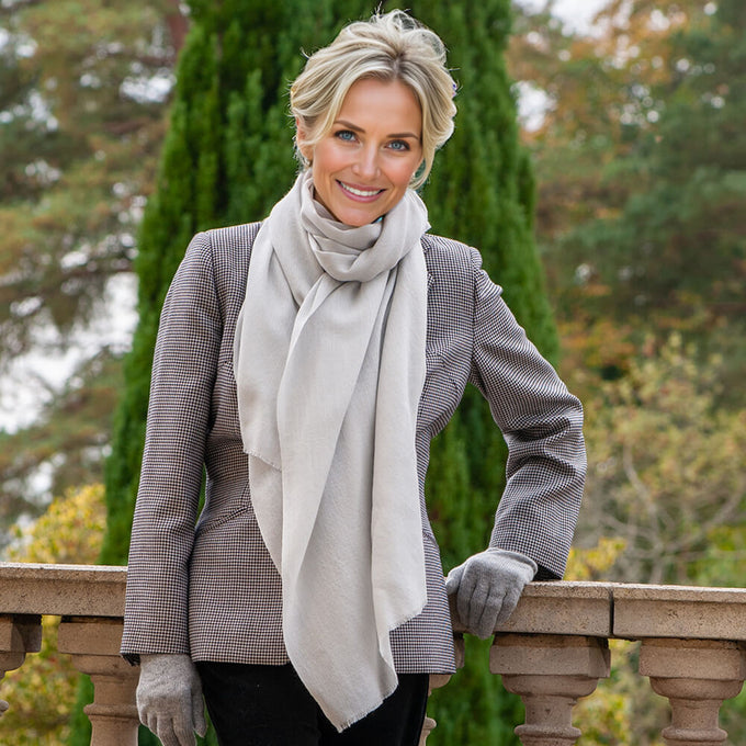 Diamond White Cashmere and Silk Wrap