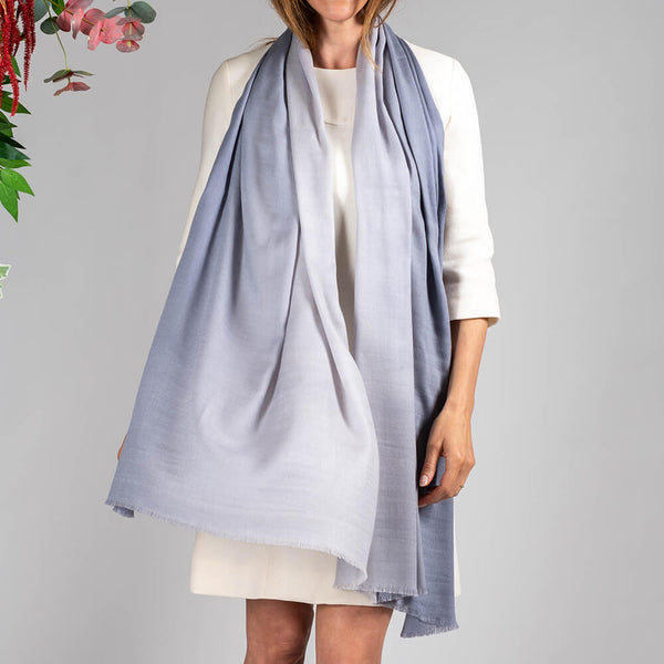 PRE ORDER: Silver to Platinum Cashmere and Silk Wrap
